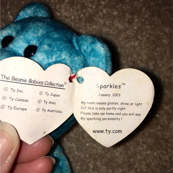 Ty Beanie Babies Clubby the Bear Official Club & Sparkles Bear Baby of the Month - Picture 8 of 9